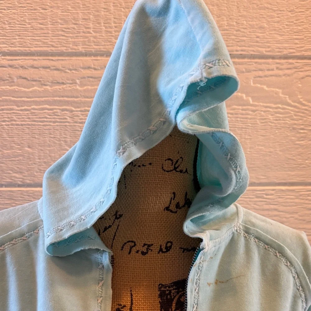 Women's Light Blue Cropped Jacket - Picture 2 of 6